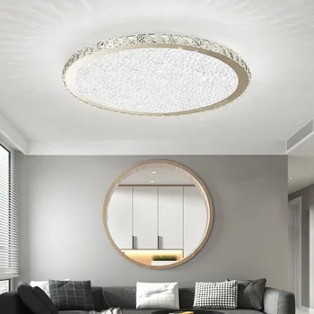 Современный хрустальный потолочный светильник с круглым кольцом, роскошное светодиодное освещение для гостиной, балкона, коридора, лестницы, спальни, украшения дома