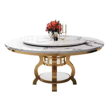 Стеклянный стол для завтрака из каменной плиты с 4 стульями для столовой, кухни небольшой квартиры, домашней мебели, минималистичного круглого стола
