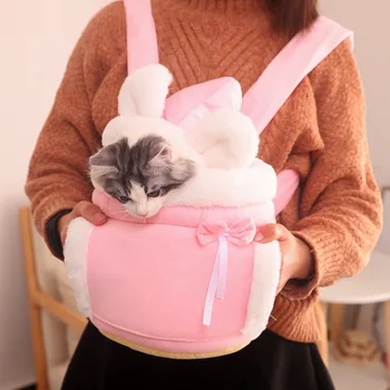 Теплая удобная плюшевая сумка для домашних животных, рюкзак для котенка, подвесная сумка для домашних животных, несущая нагрузку 6 кг
