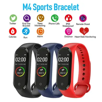 Умный браслет M4 Мониторинг сердечного ритма, артериального давления, смарт-часы для фитнеса, спортивные часы с Bluetooth-шагомером, часы-браслет relojes