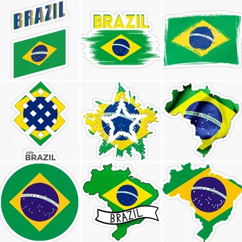 Флаг Бразилии Карта Эмблема Креативные Наклейки Окно Автомобиля Гоночный Грузовик Мотоцикл Велосипед Настенный Стол Лодка ПВХ Наклейка Аксессуары