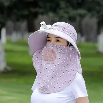 Хлопковая наружная солнцезащитная кепка с вентилятором для защиты лица и шеи, солнцезащитная кепка для велоспорта на открытом воздухе, мягкая, удобная, дышите свободно