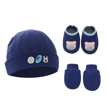 Хлопчатобумажная шапочка для новорожденных, перчатки, чехол для ног, аксессуары для новорожденных, принадлежности для новорожденных девочек и мальчиков, одежда для утепления при рождении, аксессуары