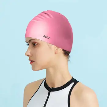 Шапочка для плавания с мягкой защитой ушей, шапочка для плавания, однотонная шапочка для бассейна, противоскользящая шапочка для бассейна, снаряжение для плавания